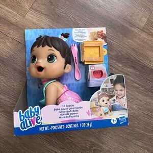 Baby Alive Lil Snacks Doll: 8-Inch, Eats, Poops, Snack Fun,